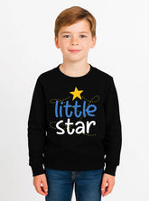 Little Star Black Winter Fleece Sweatshirts For Boys